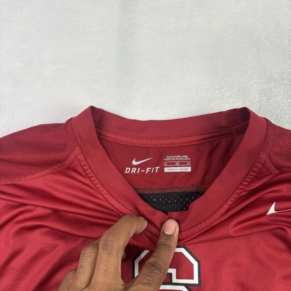 Nike Dri-Fit Stanford University Red Short Sleeve Activewear Shirt Men's XL